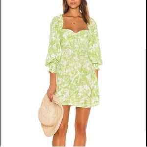 Faithful the Brand Arianne Long Sleeve mini Green dress XS